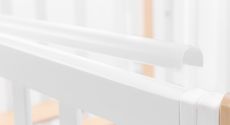 Ліжечко Babyroom Місяць білий - натуральний, 120x60 см, 4 рівні, матеріал вільха/бук